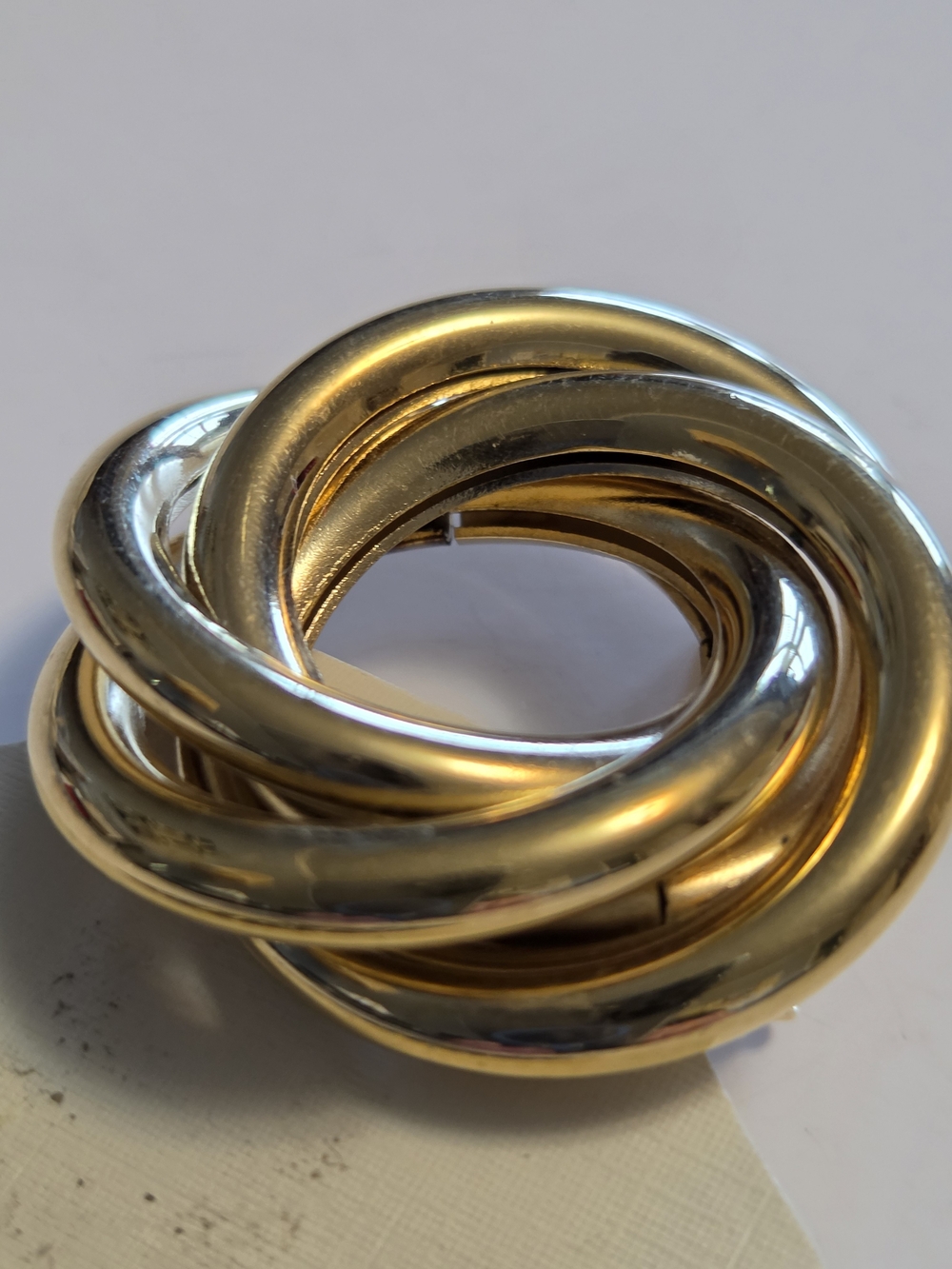 Vtg Napier Gold-Tone Interlocking Knot Brooch